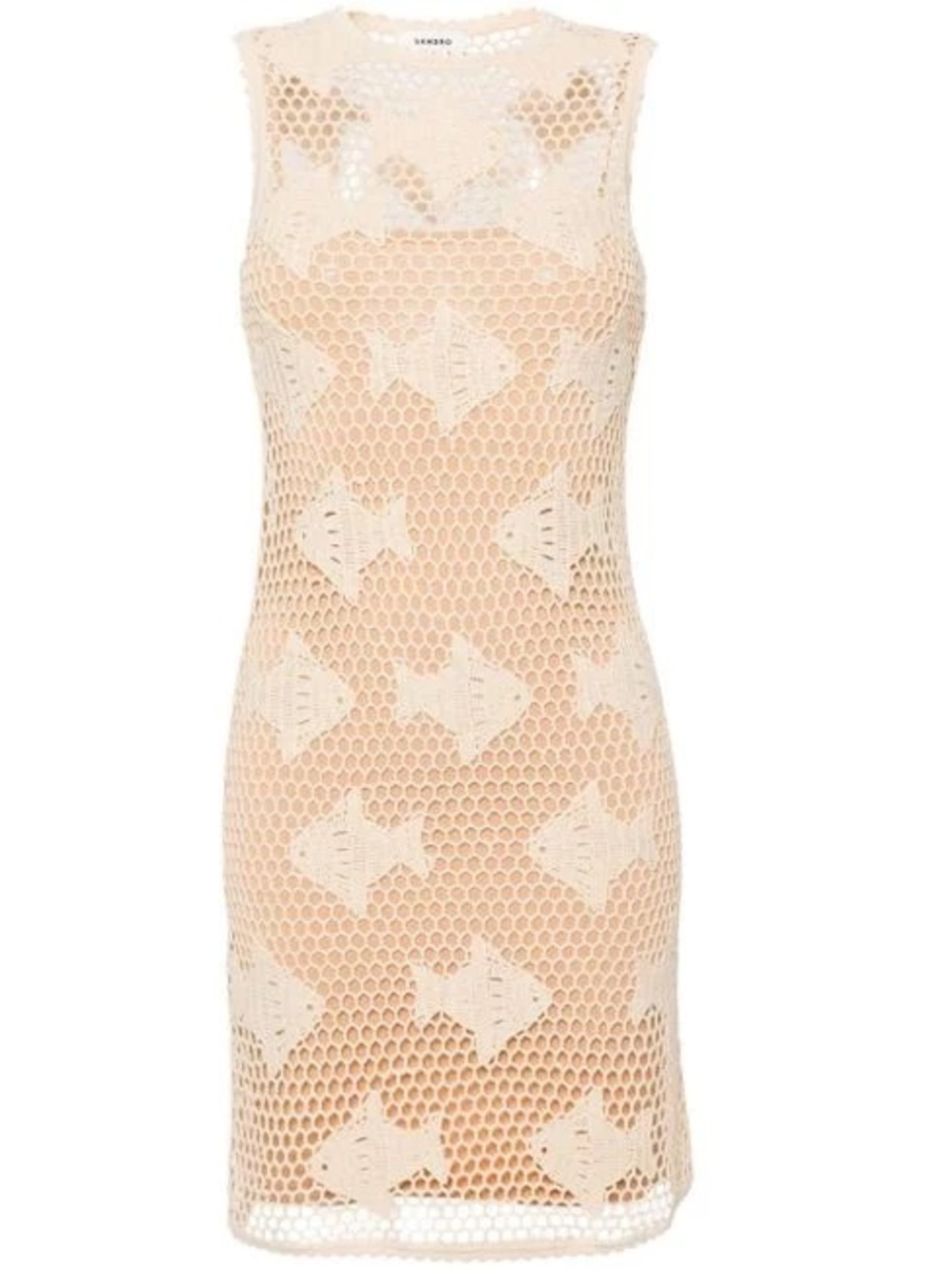 Sandro Crochet Fish Motif Dress in Cream